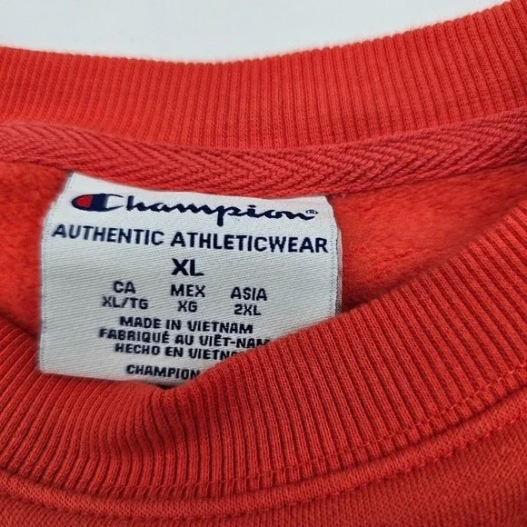 Champion Mens Sweatpants Fleece Shirt XLarge Orange Burgundy Ombre Joggers Set - Picture 7 of 12